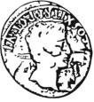 Vorderseite der römischen Münze. Zeichnung von Ralph Pöllath (aus seiner Dissertation - siehe Literatur Nr. 17)